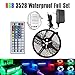 econoLED LED Flexible Strip Lights, 16.4ft 300leds 5m Waterproof Adhesive Light Strips RGB Color Changing SMD 3528 Ribbon Kit with 44key Remote with Power Supply