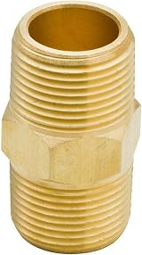 BE-TOOL 2pk BSP 3/8" Male to 3/8" Male Brass Straight Pipe Connector Adapter view 3