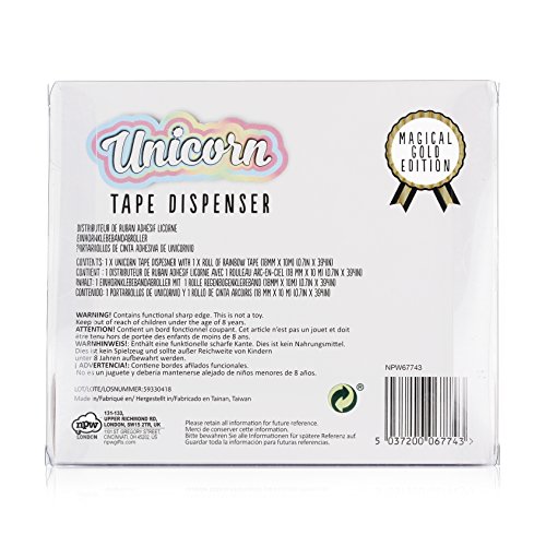 NPW Gold Edition Unicorn Tape Dispenser, Rainbow Tape Pricepulse