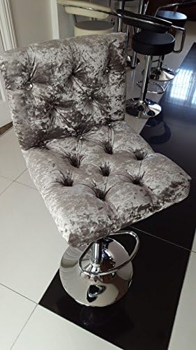 Crushed Velvet Louisa Barstool (Steel Grey) [Energy Class A+++]