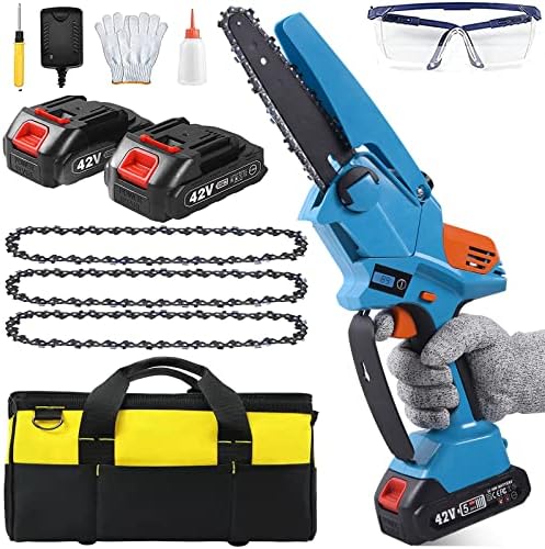 Mini Chainsaw, 6 inch Cordless Electric Pruning Chain Saw, One-Hand ...