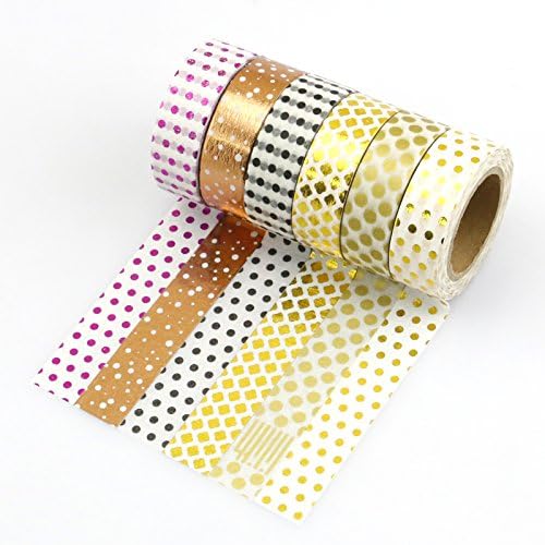Polka Dot Decorative Washi Masking Tapes Set(Set of 6 rolls)