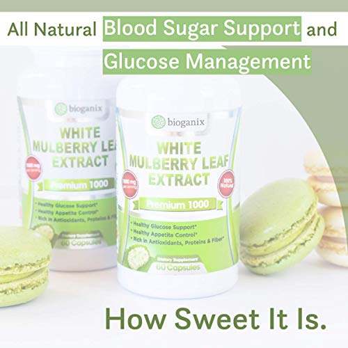 Pure White Mulberry Leaf Extract Premium Blood Sugar Control 1000mg | Natural Supplement for Weight Loss, Sugar Cravings & Crash Control | Non-GMO, No Fillers | 60 Veggie Capsules