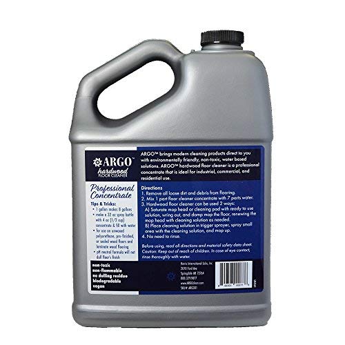 ARGO Hardwood Floor Cleaner, Compare to Bona, Professional Concentrate Ideal for Industrial, Commercial, and Residential Use, Makes 8 Gallons of Solution, 1 Gallon
