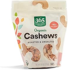 365 by Whole Foods Market, Organic Roasted Unsalted Cashews, 10 Ounce