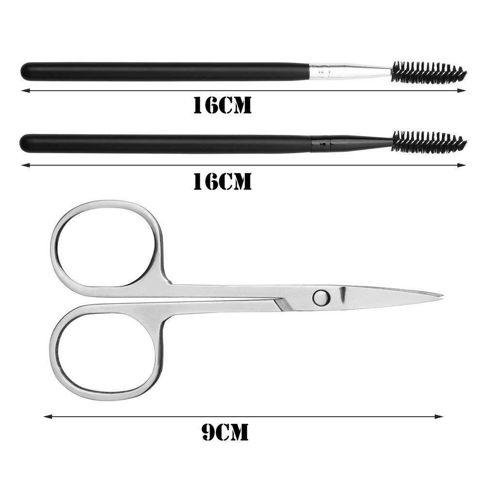 Fantye Eyebrow Scissors and Eyebrow Brush, Nose Hair Scissors Small Grooming Scissors Manicure Scissors Eyelash Extensions for Your Beauty: Beauty