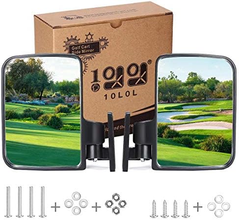 10L0L Golf Cart Mirrors, Universal Folding Side View Mirror 180 Degree Rear View Mirror for Club Car, EZGO, Yamaha 10L0L Golf Cart Mirrors, Universal Folding Side View Mirror 180 Degree Rear View Mirror for Club Car, EZGO, Yamaha