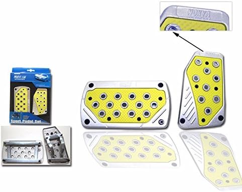 UrMarketOutelt Yellow/Silver Universal Sport Automatic Transmission Auto Brake Gas Racing Pedal Pads Set Non Slip