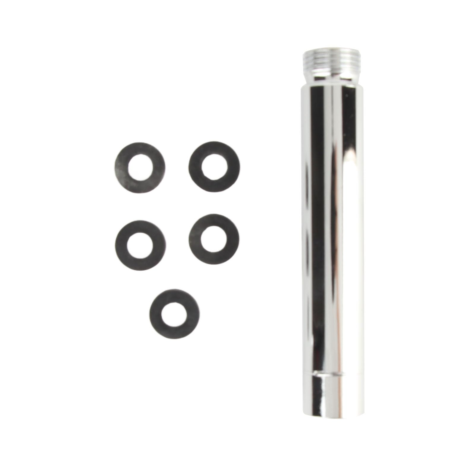 Straight Shower Arm, Shower Extension Tube, Stainless Steel Round Shower Pipe Chrome Plating Handheld Shower Head Extender Tube Rod Bathroom Accessory