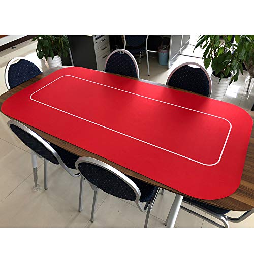 YH Poker 70" x 35" Portable Rectangle Sure Stick Rubber Foam Poker Table Top Layout Poker Mat (red, 70"x35")