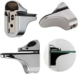 nasuniaoda 2x Glass Shelf Support Adjustable Polished Chrome Wall Mount Bracket view 5