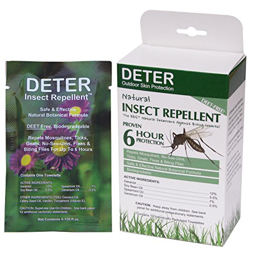 Deter Natural Insect Repellent Wipes 10 Towelettes Deter Natural Insect Repellent Wipes 10 Towelettes