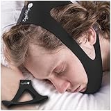 SleepWell Pro Adjustable Stop Snoring Chin Strap (Black, Fits Most)