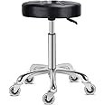 KARRIE Swivel Stool Chair Adjustable Height,Heavy Duty Hydraulic Rolling Metal Stool for Kitchen,Salon,Bar,Office,Massage