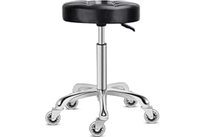 Kaleurrier Swivel Stool Chair Adjustable – Heavy Duty Barber Stool – Hydraulic Rolling Work Stools with Wheels for Hair Beauty Salon Spa Home Kitchen Counter Office Massage Dental Pedicure