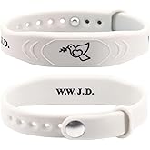 2 Pack Bible Verse Bracelets, with NFC Scan Daily Jesus Bracelets Christian Gospel Scripture Bracelet Faith and Style Combined Inspirational Religious Gifts for Men and Women (W.W.J.D - Beige)