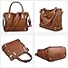Vbiger Leather Handbags For Women Large Capacity Zipper Tote Bag (Brown)