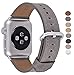 PEAK ZHANG Compatible with Apple Watch Band, 38mm 40mm Women Top Grain Leather Strap for iWatch Series 5,4,3,2,1 (Taupe+Silver White Clasp, 38mm 40mm S/M)