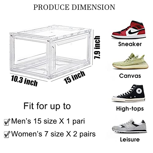 12 Pack Acrylic Clear Shoe Boxes– Ultra Clear Plastic Stackable Sneaker ...