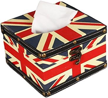 Sumperth Vintage Style Union Jack Design Tissue Box Creative Home Decoration Facial Tissue Box-A