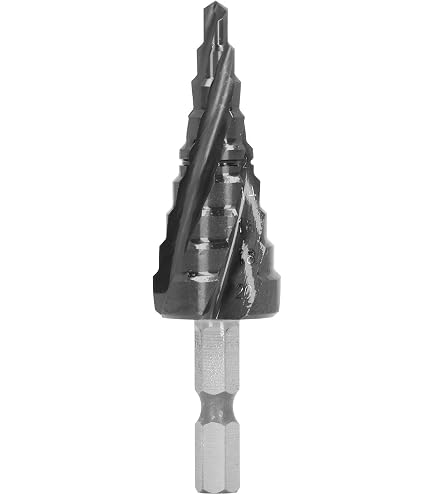 Meichoon Step Drill Bit – 4-12mm, 9-Step, Spiral Flute, HSS M35 Cobalt, Hex Shank, For Stainless Steel, Aluminum, Copper, Plastic, Wood, Counterbore & Enlarging Holes