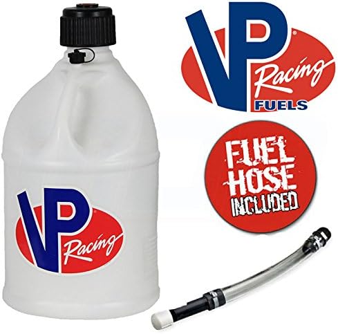 VP Racing 20 Litre Round Fuel Jug With Deluxe Filler Hose (White)