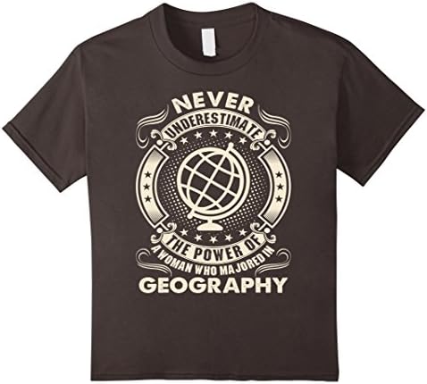 Kids Never Underestimate Power Of Woman Majored Geography Tshirt 6 Asphalt