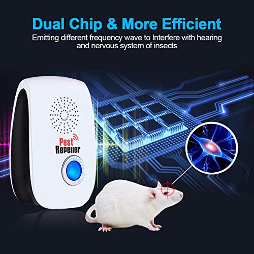 image for OLYNIK Ultrasonic Pest Repeller, Upgrade Dual Microchip Repellent-6 Pa