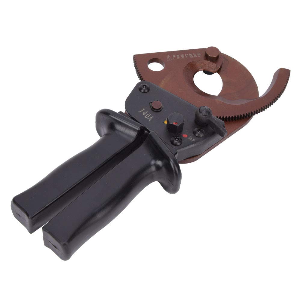 Ratchet Cable Cutters, J40A 300mm² Wire Cutter Ratchet Industrial Grade Cable Scissors for Copper Aluminum Armored Cable up to 300mm²