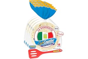 GENERIC La Banderita Carb Counter® Street Taco Flour Tortillas - 0g Net Carbs - Keto Friendly - 4.5" - 16 Count, 10.2 oz. - 4 Packs with ValorServe™ Mini Kitchen Utensil - Low Carb Tortillas
