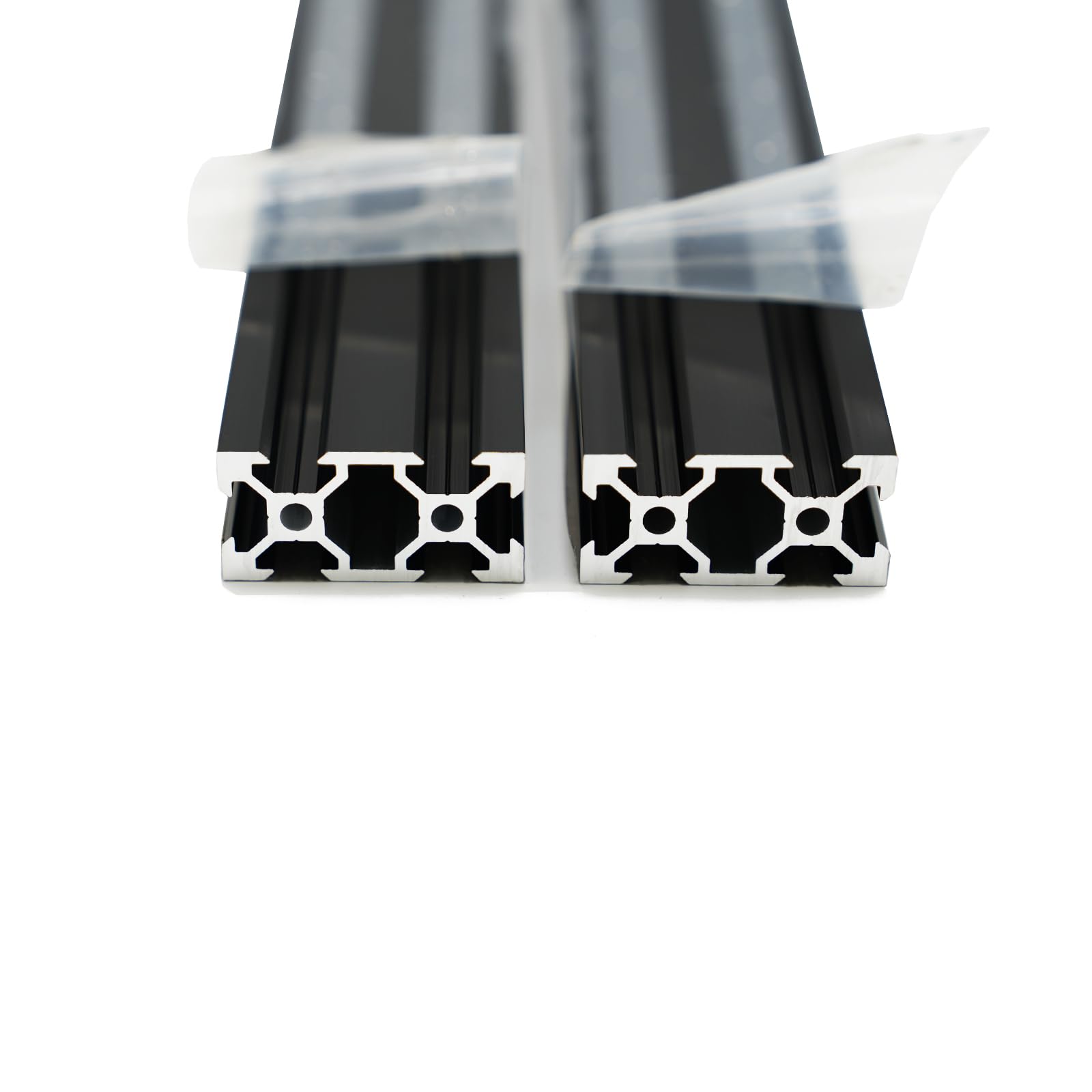 Iverntech 2pcs 400mm 2040 V Type European Standard Anodized Black Aluminum Profile Extrusion Linear Rail for 3D Printer and CNC DIY Laser Engraving Machine