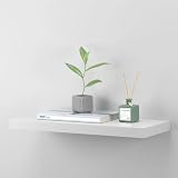 Homme Concept 110cm High Gloss Floating Shelves White Wall Shelf with Invisible view 4