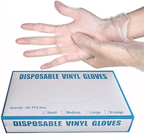 HONEYJOY Gloves Disposable Powder Free Exam Clear Medium (Box of 100)