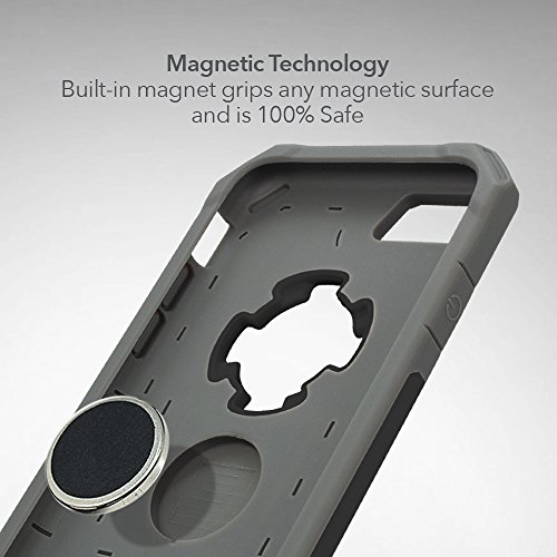 Rokform iPhone 6/6s Rugged Series Military Grade Magnetic Protective Phone Case with twist lock & universal magnetic car mount (Black/Gun Metal) 302243