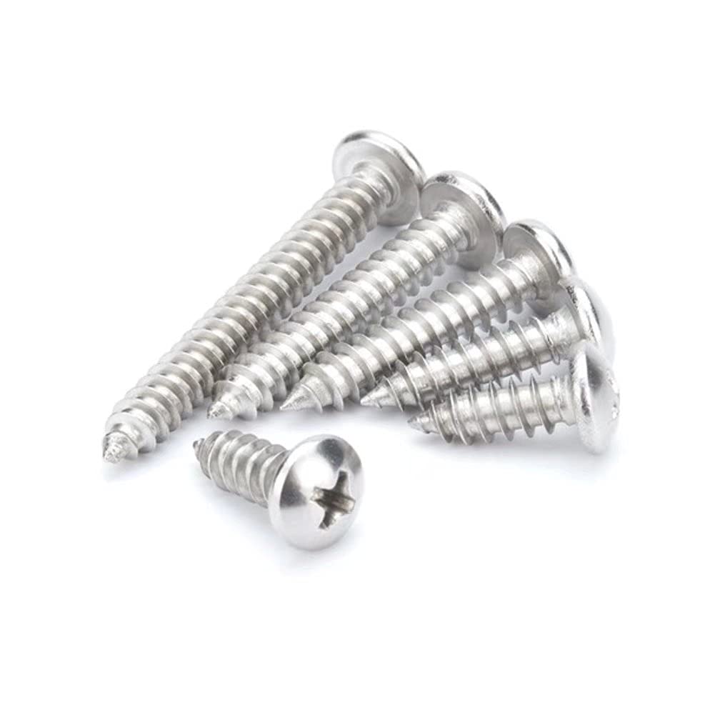 ANSIEDIO Self-tapping Screws Cross Round Head Wood Screws,304 Stainless Steel Drywall Screw, M3×40mm,50 pcs