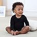 OPAWO Baby Bodysuits Long Sleeve for Unisex Boys Girls Black 3 Pack 0-3 Months