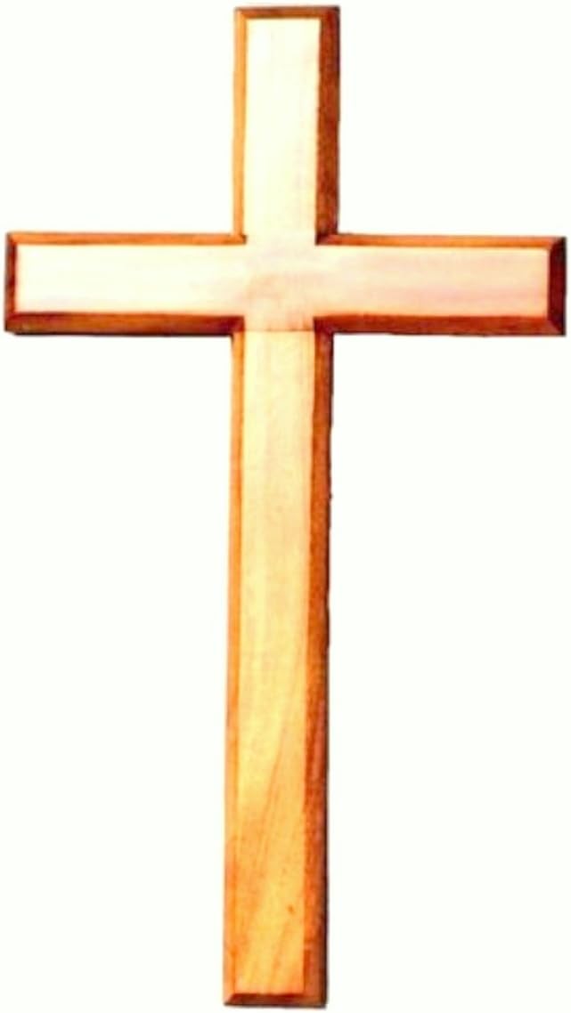 Biblegifts 10cm Cross Wooden Wall Hanging or Holding Natural Wood Jesus