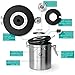 Coffee Gator Stainless Steel Coffee Grounds and Beans Container Canister with Date-Tracker, CO2-Release Valve and Measuring Scoop, Large, Blue