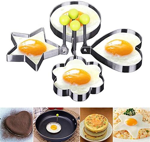 4Pcs Fried Egg Rings Stainless Steel Egg Molds Pancaks Cutters Kitchen Tools Creative Cooking