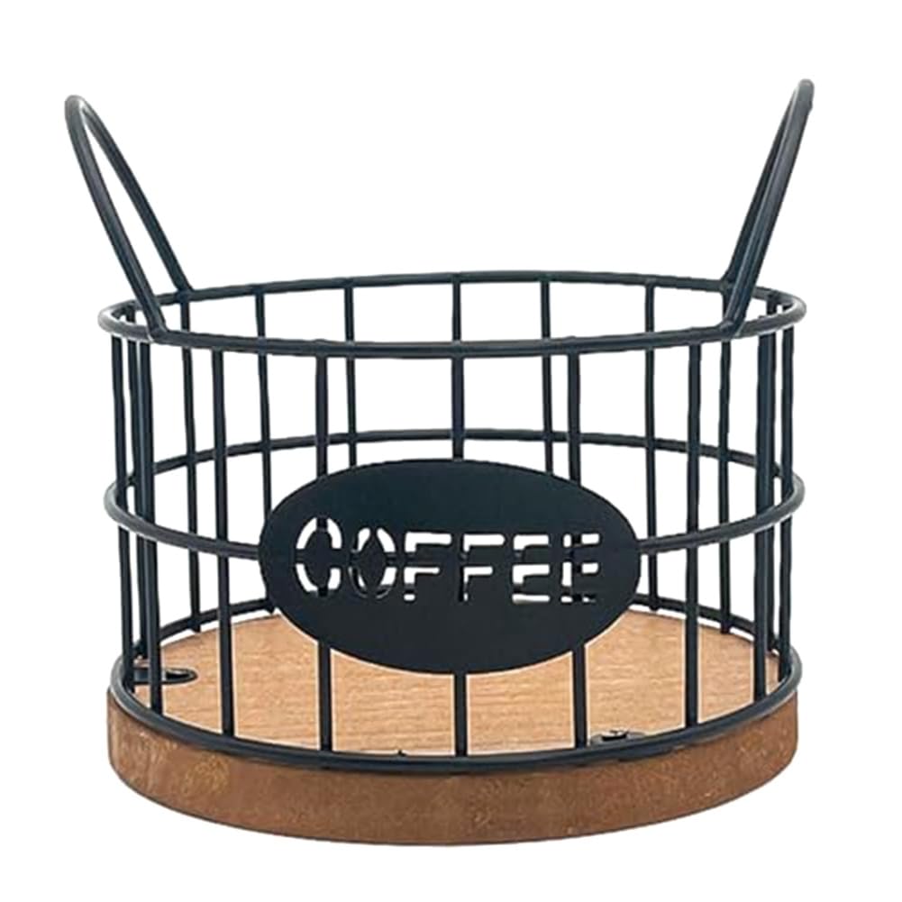 Mecerypt CoffeePod Holder Coffee Pod Containers Coffee Bar Accessories Metal Coffee Pod Basket Organizer for Kitchens Countertop Easy to Use About 13x13x12cm A
