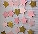 Mybbshower Blush Pink Gold Glitter Star Garlands for Baby Shower Photo Prop 12 Feets Long