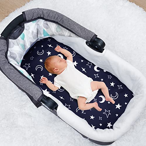PHF 3 Pack Soft Sheets, Star Comfy Cradle Sheets for Baby Boys
