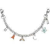 LSBDJDL Metal Wallet Chain Keychains Flowers Bag Charms Lock Bear Rainbow Purse Charms Purse Accessories For Women