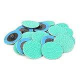 25 Pack - 2" Green Zirconia with Grind Aid Quick Change Sanding Discs Type R Male - Roll On (36 Grit)...