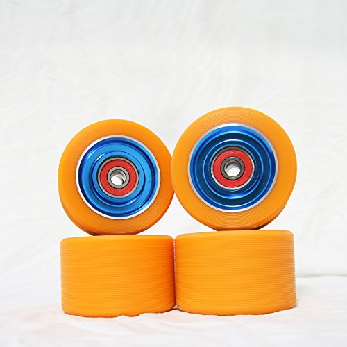 62mm Roller Skates Wheels Aluminum Alloy Speed Skate Wheels Replacement Wheels with Abec-9 Bearing (Pack of 4)