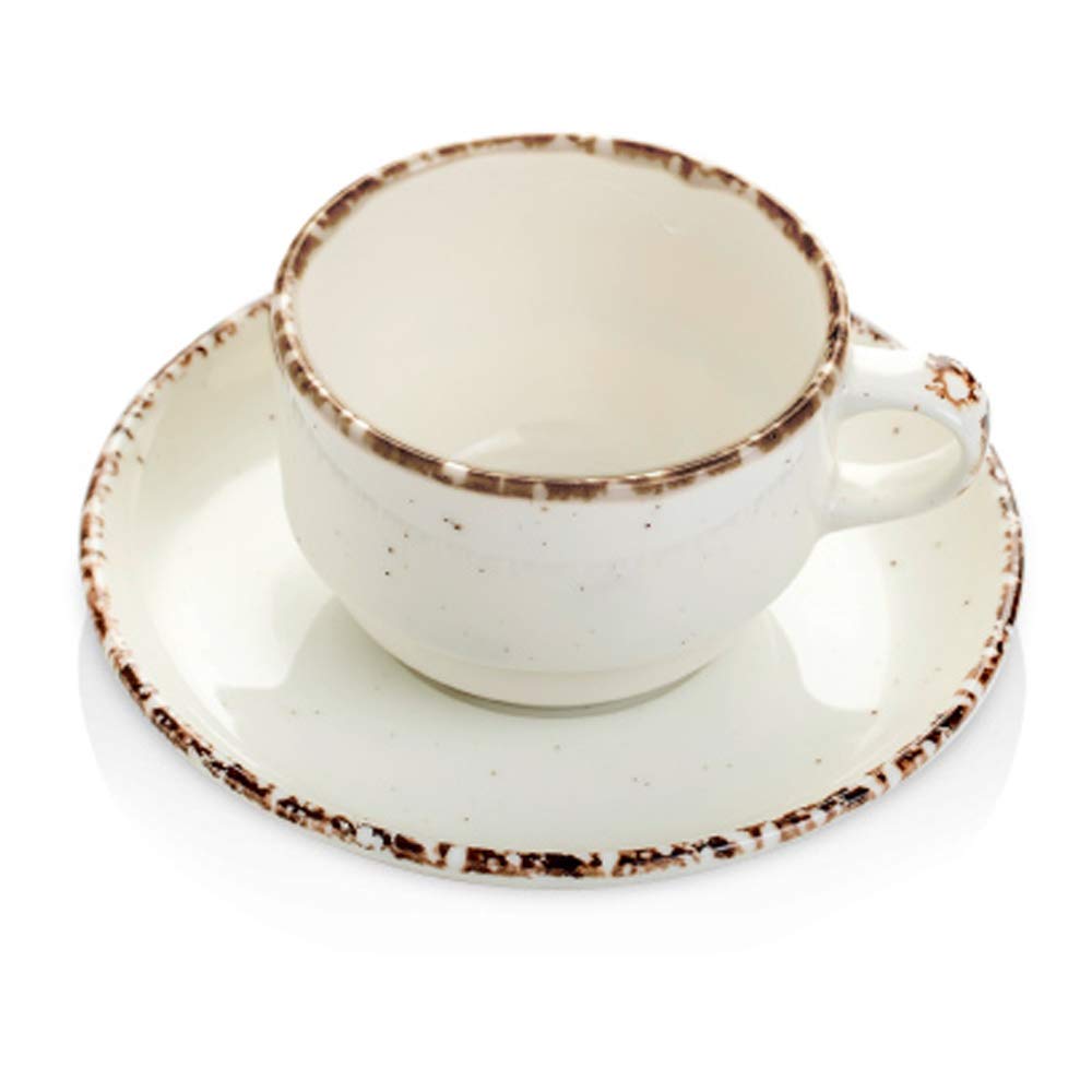 Fine Dine 777770 Opal Cup with Saucer, 230mL Capacity,