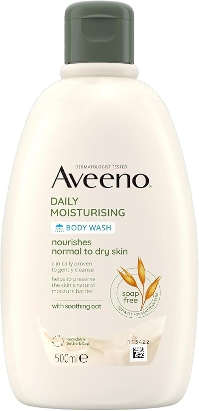 Aveeno Daily Moisturising Body Wash 500 ml Pack of 2 Sensitive Skin Oat</=80