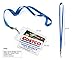 Durably Woven Lanyards & Vertical ID Badge Holders ~ Premium Quality, Waterproof & Dustproof ~ for Moms, Teachers, Tours, Events, Businesses, Cruises & More (100 Pack, Blue) by Stationery King