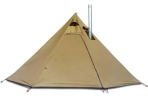 PRESELF 4 Persons 5lb Lightweight Tipi Hot Tents with Stove Jack, 7'3" Standing Room, Teepee Tent for Hunting Family Team Backpacking Camping Hiking