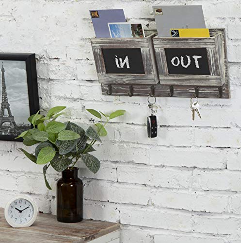 1 MyGift+2+Slot+Rustic+Wall+Mounted+Chalkboard